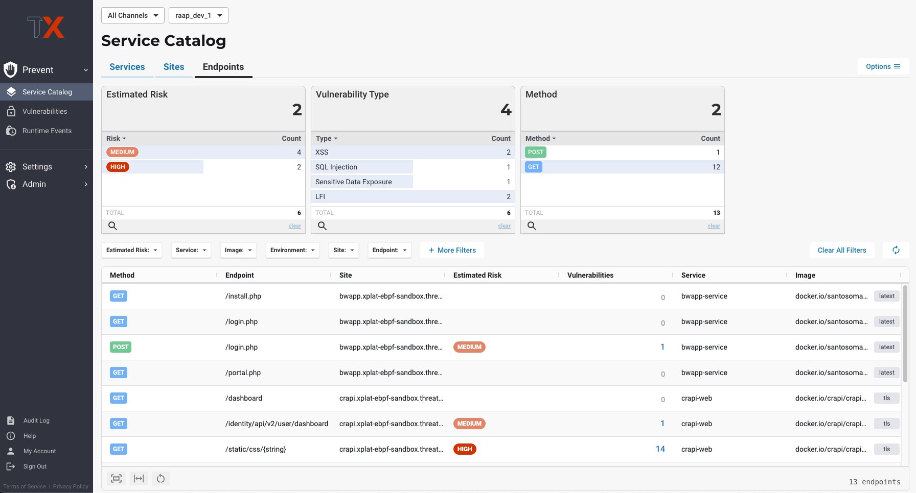 Endpoints View